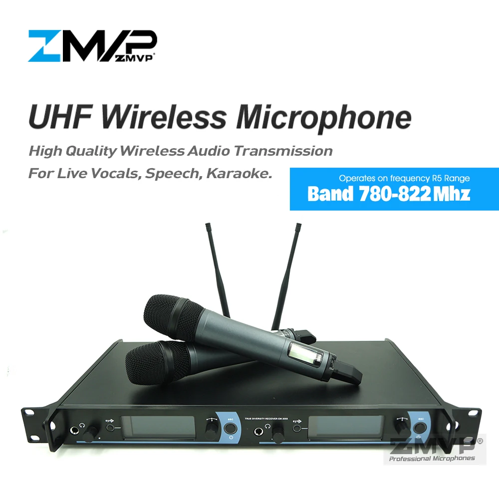 Беспроводной микрофон EM2050 UHF профессиональный портативный трансмиттер черного