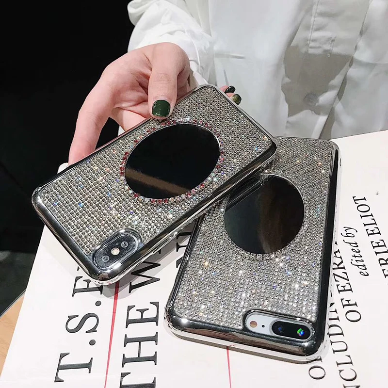 Блестящий чехол со стразами для iphone XS MAX XR 10X7 8 Plus 6 6s мягкая Бриллиантовая
