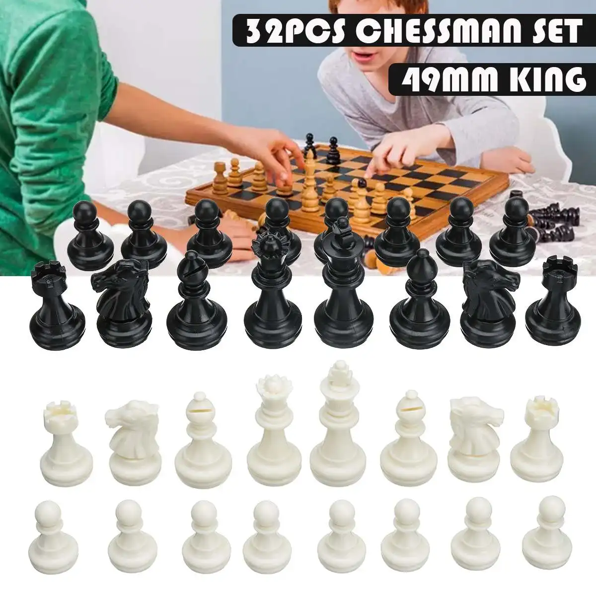 32 шт шахматные части пластиковые полные шахматные игры без шахматной доски