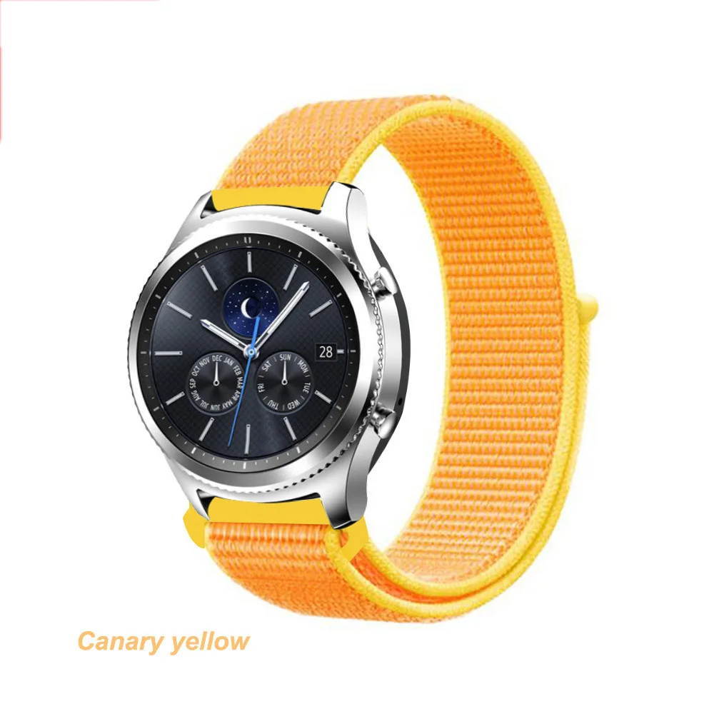 Galaxy watch band для samsung galaxy watch 46 мм 42 мм active 2 gear s3/huawei watch gt 2 ремешок 20 22 мм спортивный нейлоновый ремешок - Цвет ремешка: Canary Yellow 40