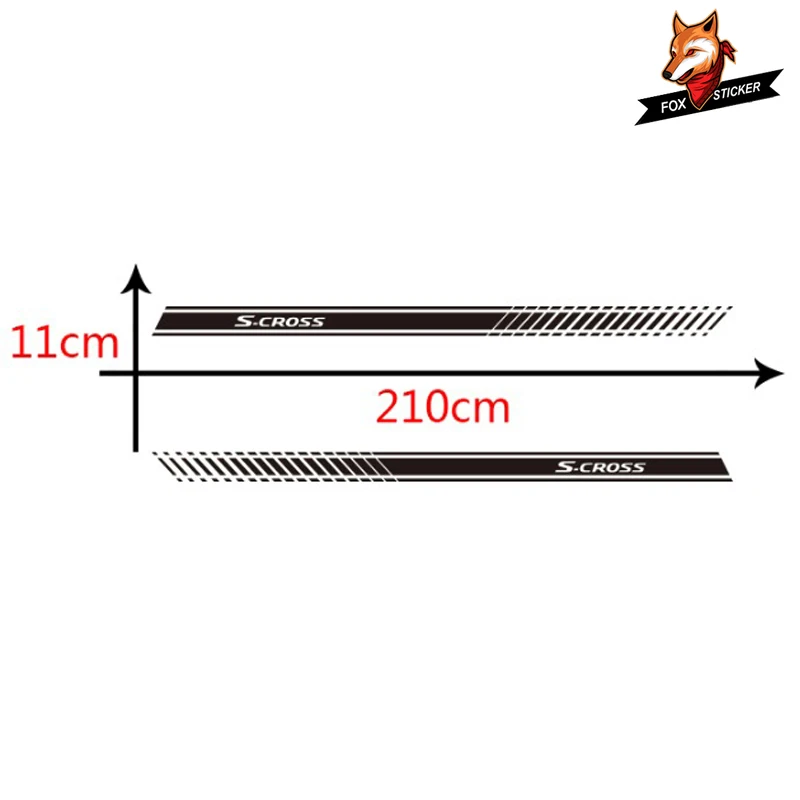 2 шт Автомобильная дверная наклейка гоночная боковая полоска Наклейка Виниловые Авто наклейки для тела графика для Suzuki S-Cross аксессуары для транспортных средств