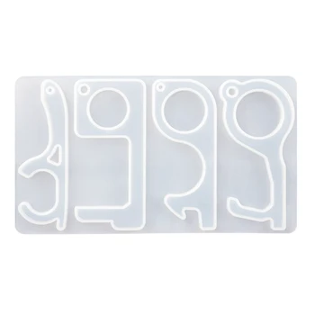

Home Clear Craft No Touch Door Opener Silicone Mold Multifunction DIY Beginners Kids Adults Button Casting Epoxy Resin Pusher