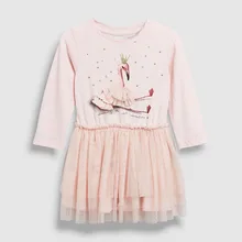 Little maven/фатиновое платье с фламинго для детей от 2 до 7 лет Детское платье с длинными рукавами для маленьких девочек осенняя одежда костюм принцессы