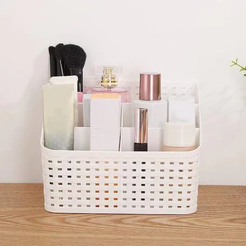 

Plastic Imitation Rattan Multi-size Large Capacity Cosmetics Dressing Desktop Storage Box Office Supplies Organizer 18*14.5*14cm