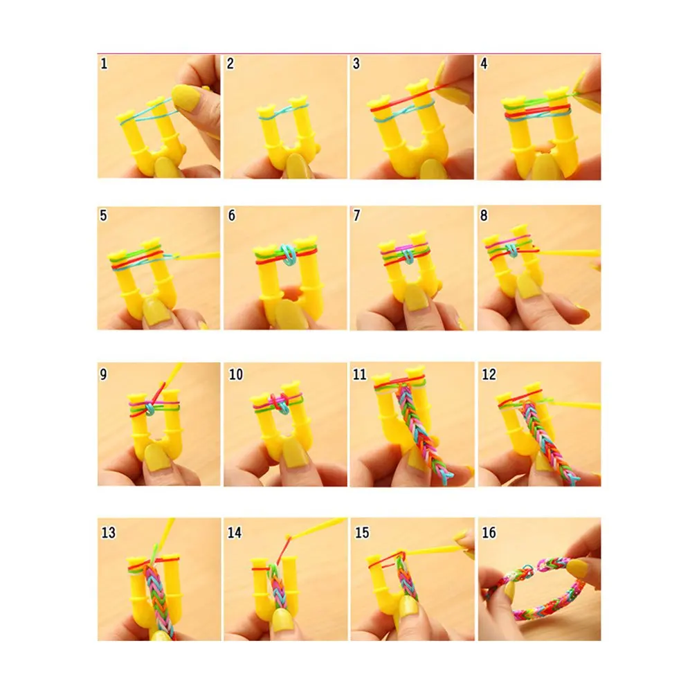 For Loom Bands Rainbow Hand-Woven Diy Rubber Band Bracelet Set Upgrade Version 28 Grid 6800 Root