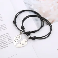 Модный браслет для пар сшивание браслеты с сердечками женский кулон с милым котом романтический подарок на День святого Валентина для влюбленных