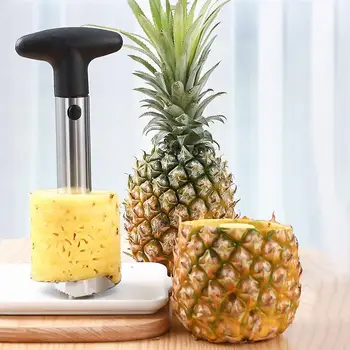 

2020 New Fruit Pineapple Stainless Steel Corer Slicers Cutter Tool Cutter Core Puller Cut Kitchen Easy Artifact Peeler Pine P6B2