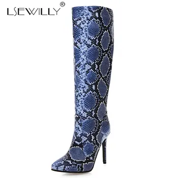

Lsewilly New Arrivals 2020 Large Size 43 High Heels Mid Calf Boots Woman Shoes Mix Color Pointed Toe Shoes Women Boots Female