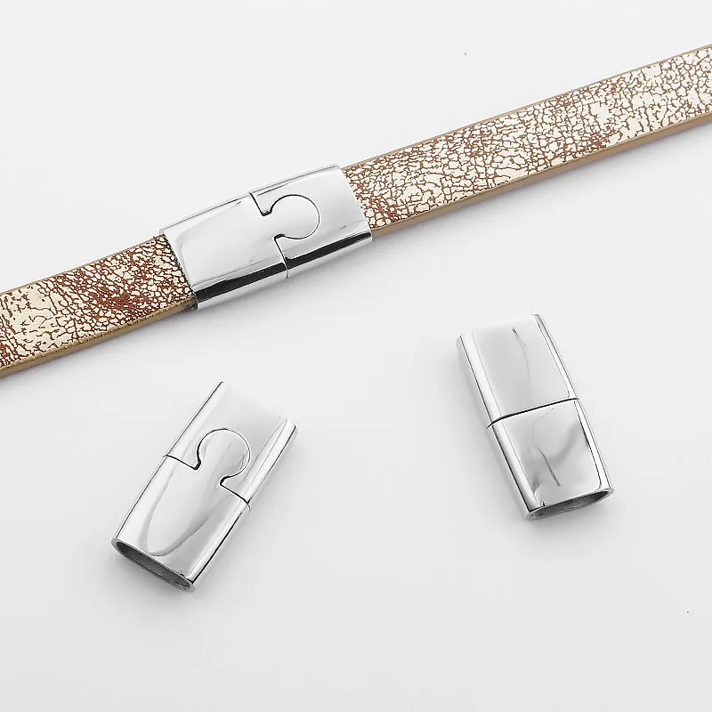 

Плоский прочный магнитный соединитель из нержавеющей стали для самостоятельной сборки, 10x3 мм, плоский кожаный шнур, браслет, товары для изготовления ювелирных изделий