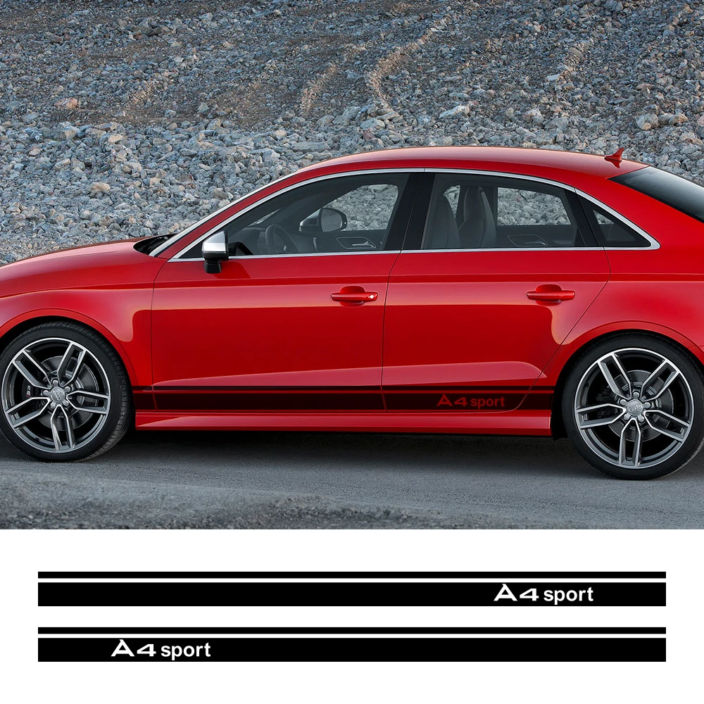 Наклейки на боковую дверь автомобиля наклейки для Audi A4 B5 B6 B7 B8 B9 A3 8P 8V 8L A6 C6 C5 C7 A5 A1 8X