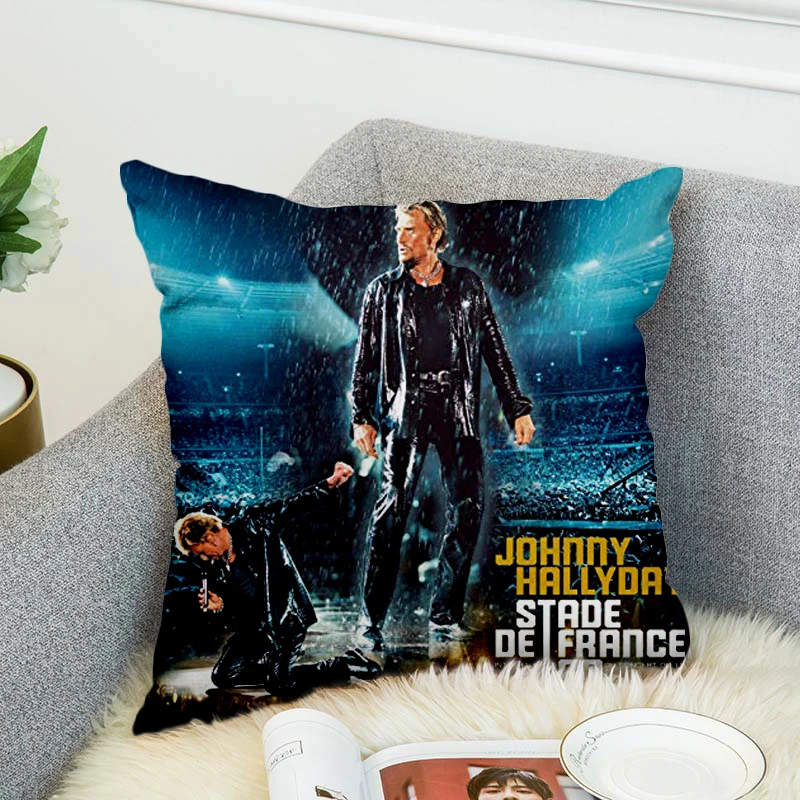 johnny hallyday Pillow Case Polyester Decorative Pillowcases Throw Pillow Cover style-2