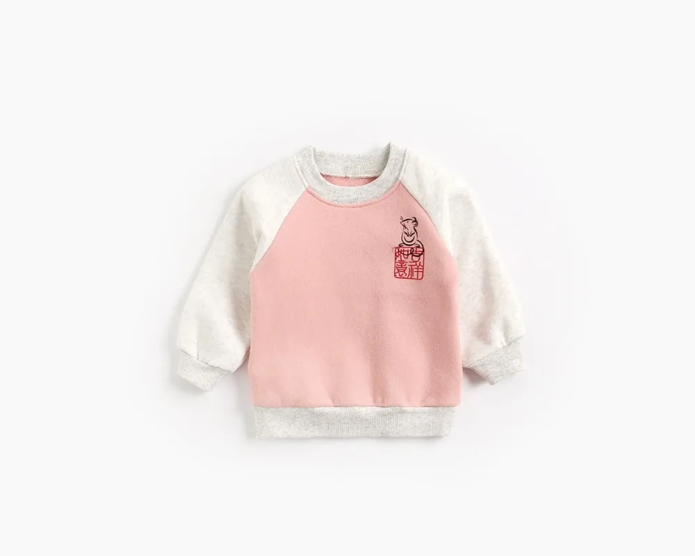 Children's suit autumn and winter new cotton boy sports sweater+ sports pants cartoon fashion print girl long sleeve suit