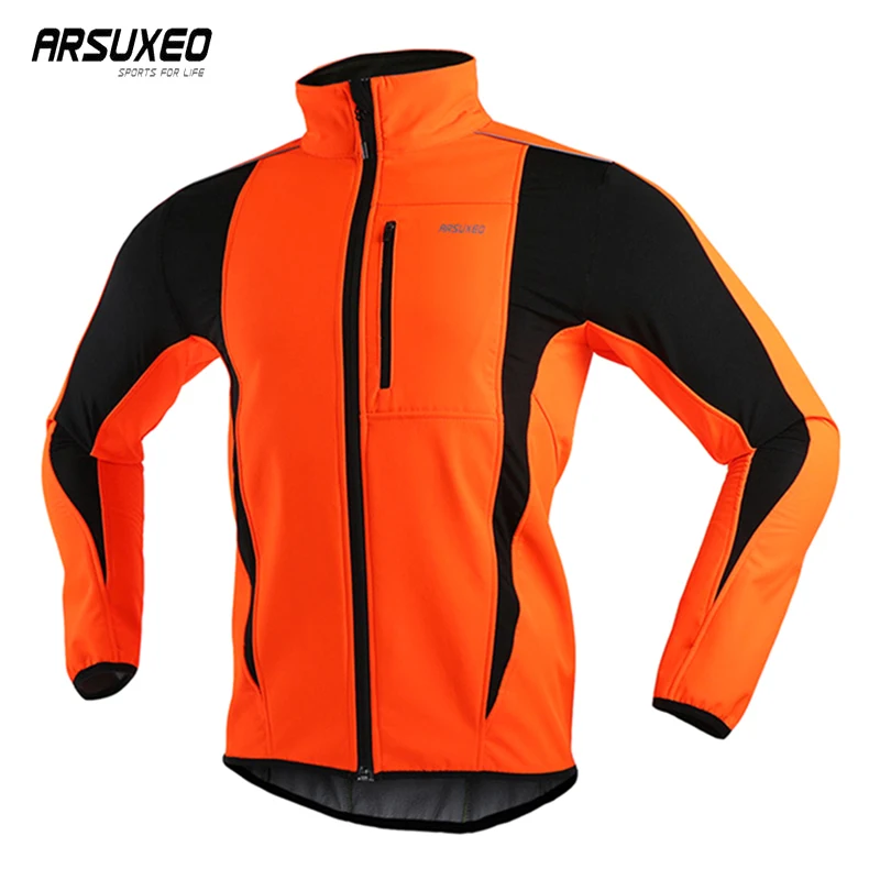 ARSUXEO, теплая куртка для велоспорта Mtb, для езды на велосипеде, зимняя, ночная, светоотражающая, теплая, велосипедная одежда, ветронепроницаемая, водонепроницаемая, мужская куртка для велоспорта, Джерси