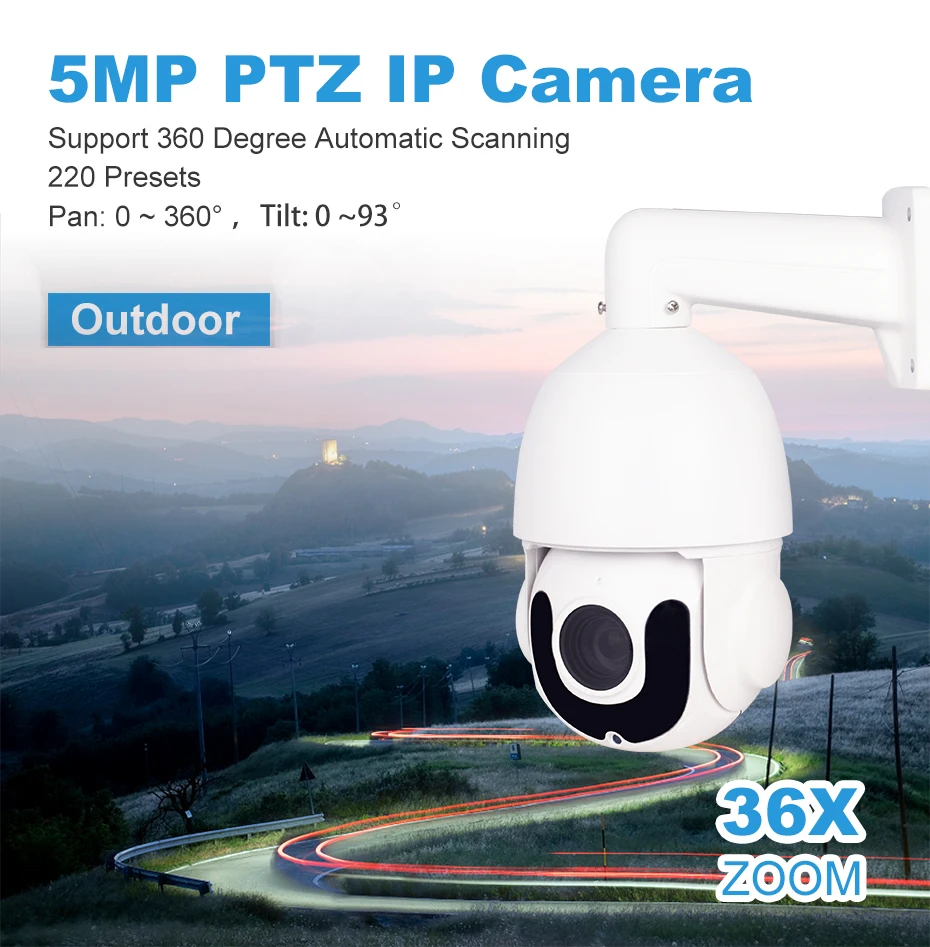 Hikvision совместимый 5MP PTZ IP камера Открытый 2952*1944 HD Pan Tilt 36X зум скорость купольная POE камера s CCTV наблюдения 120 м ИК