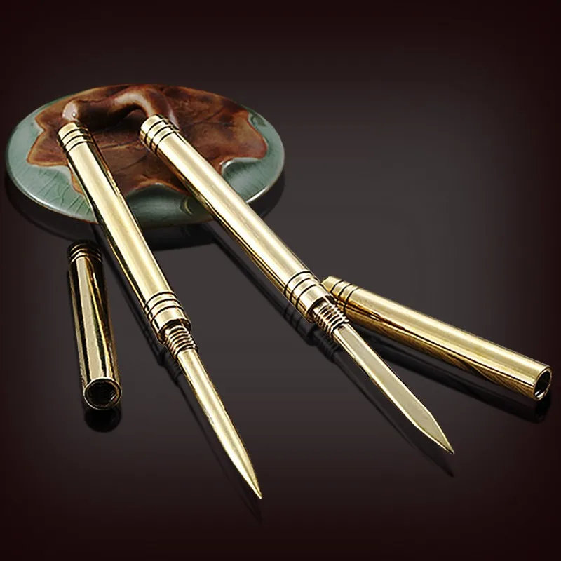 Brass Pu 'er Tea Knife for Kitchen, Pure Copper, Kung Fu Knife, Open Tea Prying, Needle Accessories