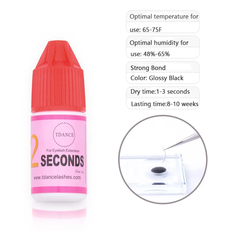 

5ml Eyelashes Extension Adhesive Fast Strong Eyelash Glue 1-3 Seconds Fast Drying Eyelashes Glue Last 8-10 Weeks