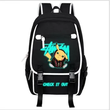 

Luminous Pikachu Backpack for Teenage Boys Girls Luminous School Bag USB Charging Anti Theft Waterproof Laptop Backpack