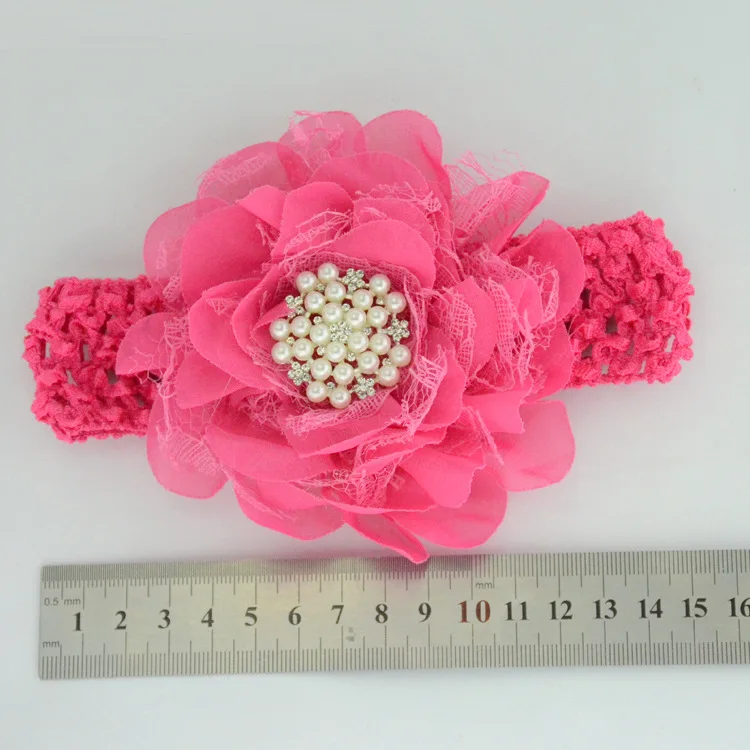 Европа и Америка детский головной убор шифон Марля Цветочный головной венок и жемчужные буровые аксессуары вязаные волосы