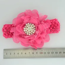 Европа и Америка детский головной убор шифон Марля Цветочный головной венок и жемчужные буровые аксессуары вязаные волосы