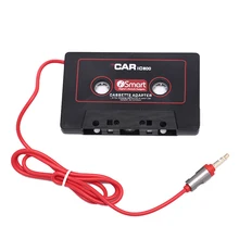 Hot sale 110cm Universal  Audio Tape Adapter 3.5mm Jack Plug Black Car Stereo Audio Cassette Adapter For Phone MP3 CD Player
