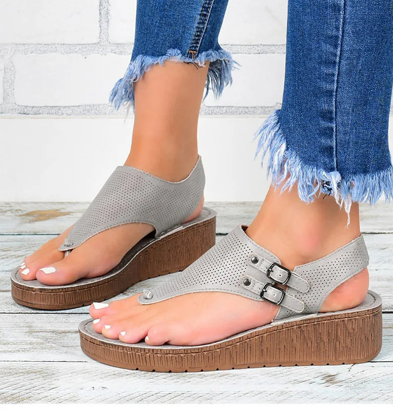 Women Sandals 2021 New Women Heels Sandals Platform Wedges Shoes For Women Summer Sandalias Mujer Casual Flip Flops Plus Size 43