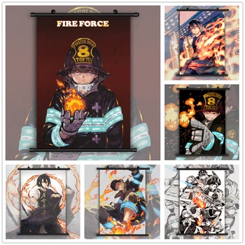 

Enen no Shouboutai Fire Force Kusakabe Shinra Benimaru Shinmon Anime manga wall Poster Scroll