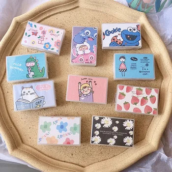 

1 Pc Cartoon Daisy Dinosaur Universe Pattern Contact Lens Box With Mirror DIY Care Box Variety Options Cosmetic Contact Lens Box