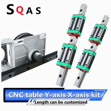 2Pc HGR20 linear guide+4Pc HGH20CA slider + 1Pc 1.5 mold with hole straight rack + 1Pc 1.5 mold gear box CNC  Y-axis X-axis kit