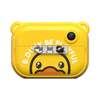 

2.4 Inches Portable Children Printer Mini Camera Printer Photo Wireless Printer for Gift Yellow Duck Pattern