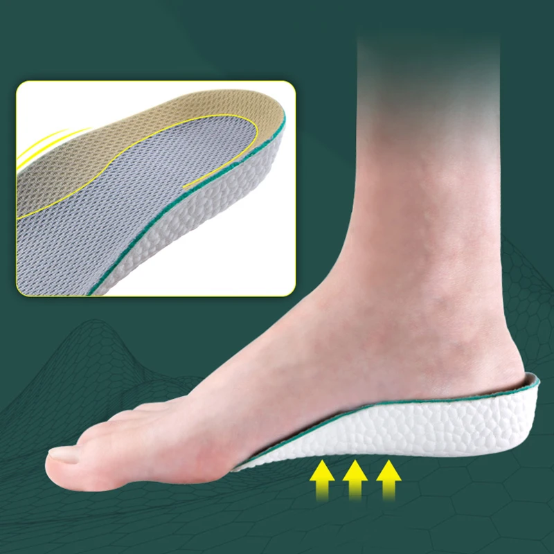 Arch Support Invisiable Increase Height Insoles Men Women Light Weight Soft Elastic Lift Shoes Pads 1.5/2.5/3.5 CM Heighten Lift