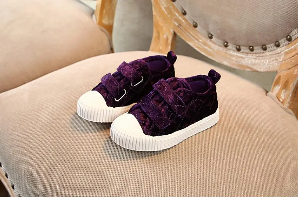 Детская обувь; коллекция года; сезон осень; schoenen tenis infantil; бархатная обувь для девочек; модные брендовые Детские повседневные кроссовки на мягкой подошве