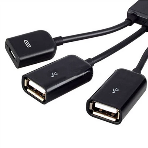 3in1 Micro USB / Type C To 2 OTG 3 Port HUB Cable Splitter Micro USB Type C Adapter Converter For Tablet Mouse Keyboard