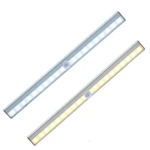 Датчик движения Ночной светильник питьевой 10 светодиодные светильники для освещения шкафа на батарейках беспроводной шкаф ИК инфракрасный детектор движения настенный светильник