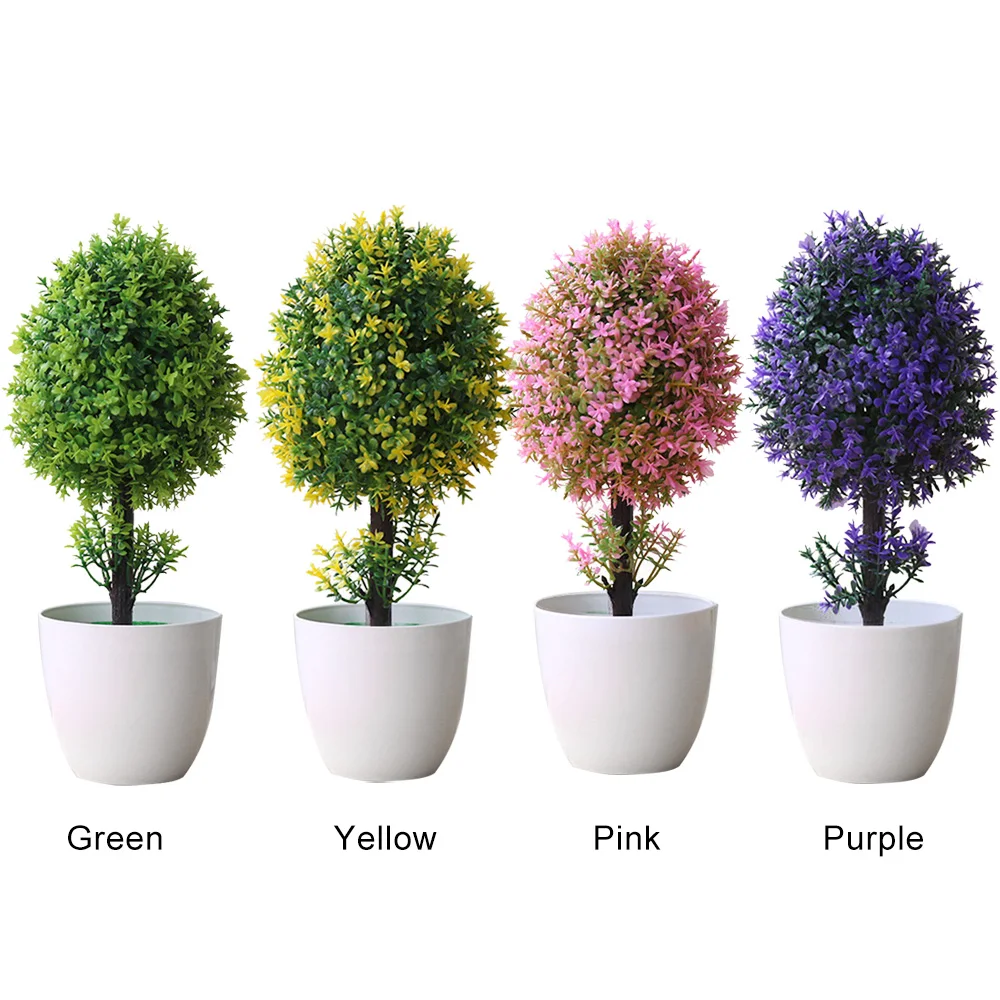 Evergreen Tree Simulated Potted Plants Plastic DIY Wedding Office Simulation Flower Artificial Plant Fashion Balcony Gift