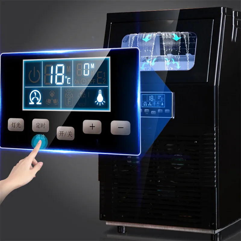 - Fully Automatic Ice Maker Machine 40kg Desktop Commercial Small Home Use Square Ice Cube Ice Making Tools Frozen Home Appliances