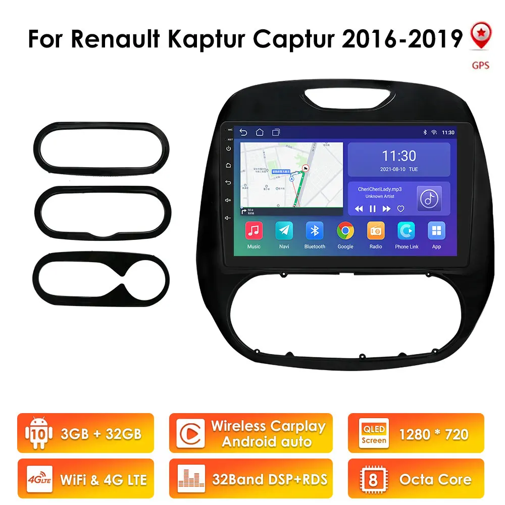 Автомагнитола на Android 10 для Renault Captur Kaptur H5 2016 2017 2018 2019 автомобильная стереосистема