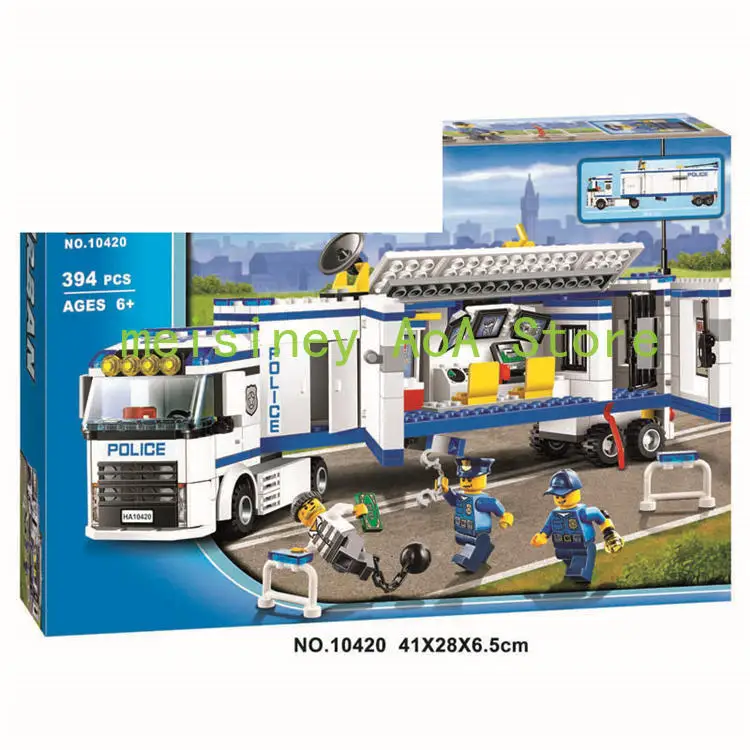 

394pcs 10420 Urban city Police Station Building Blocks Assembled Bricks Toys For Children Compatible With LEGOINGS 60044