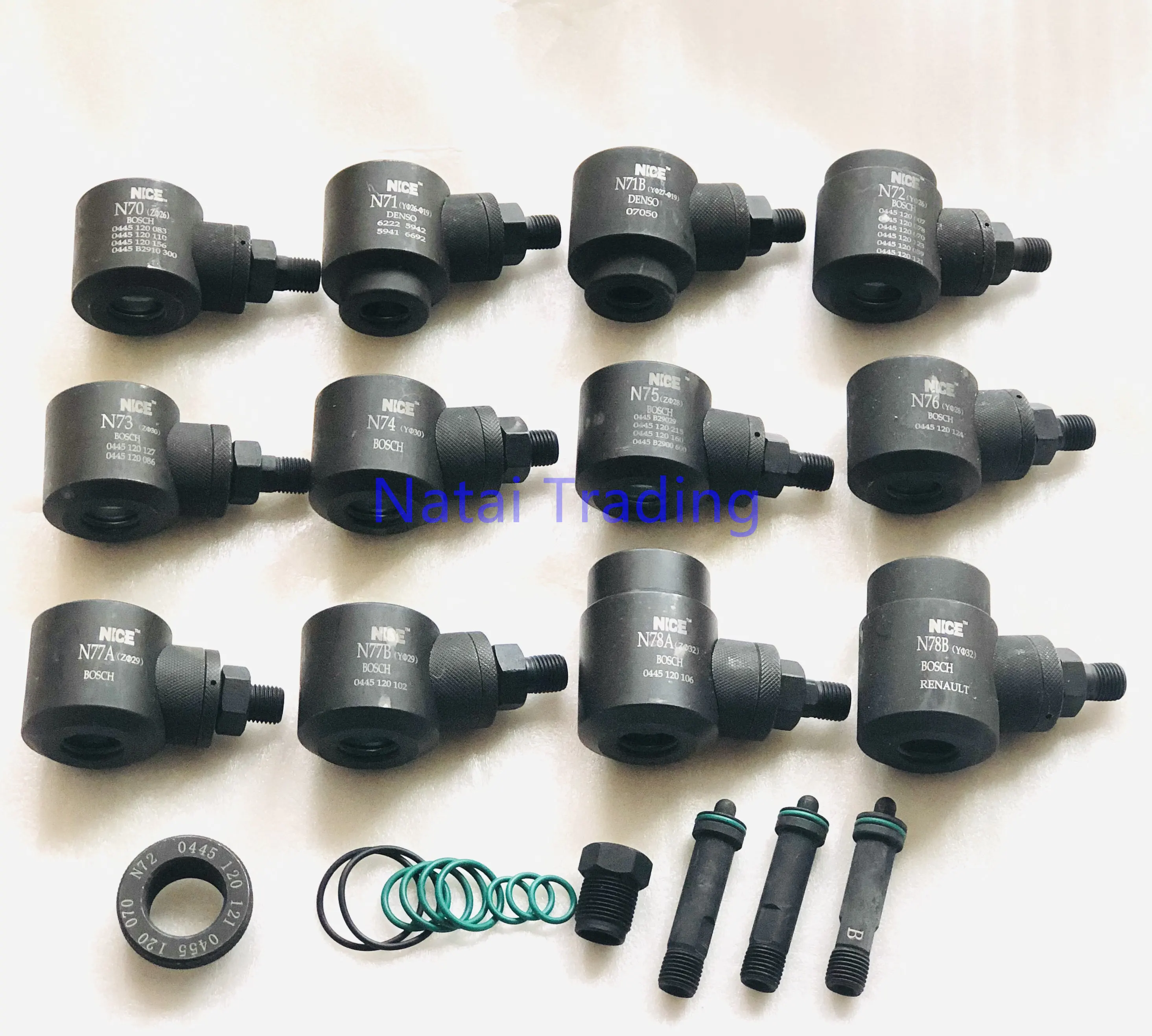US $158.00 Diesel Common Rail Injector Clamps 12pcs Injector Repair Adaptors Tool Set For Bosch Denso And Renault