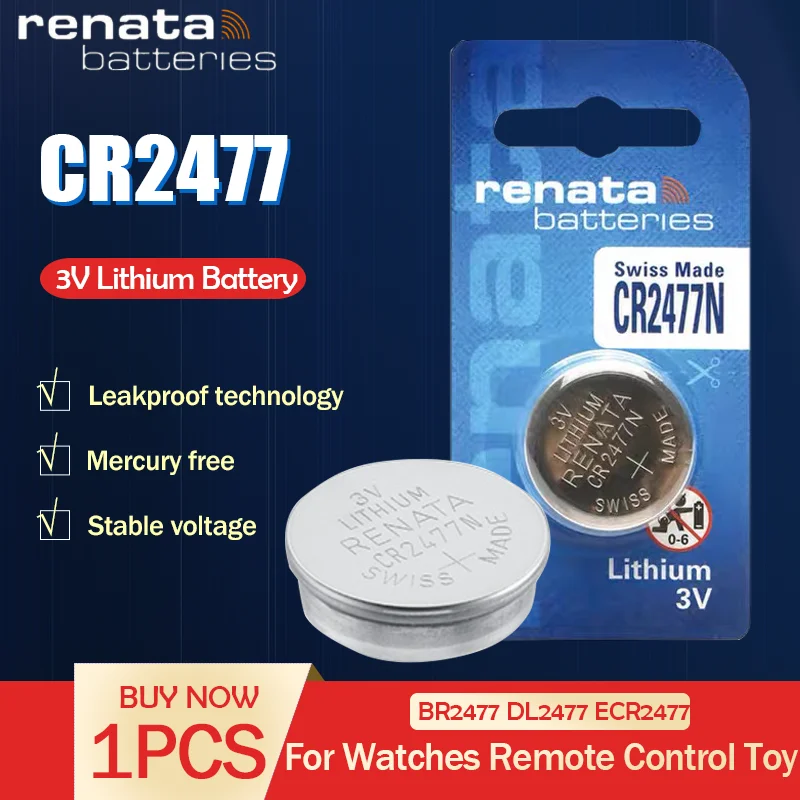 MILACRON 1672459430 CR2477N 3V RENATA Batteria al Litio - Batterie per