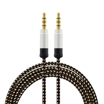 

black 1.5 meter high-grade braided metal o cable 3.5 mm AUX o cable