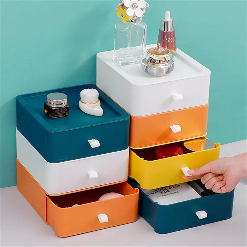 

Household Stackable Storage Box Desktop Storage Rack Color Cartoon Storage And Finishing Box Classification Box School Office