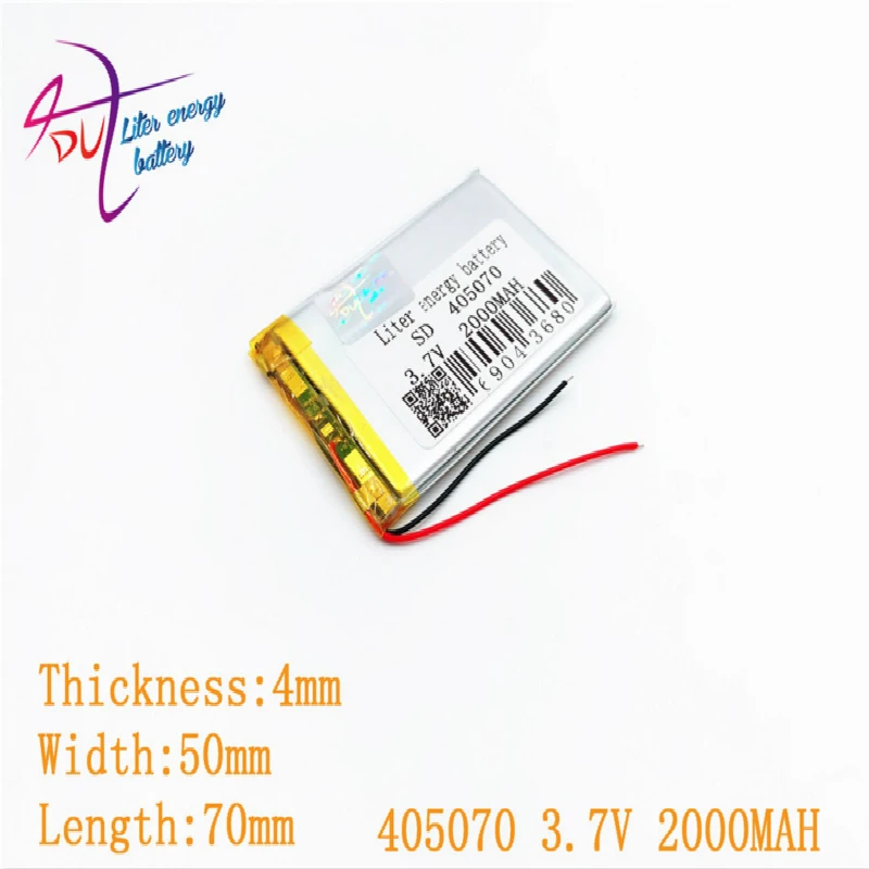 1 шт [SD] 405070 3,7 V, 2000 mAH 385070 полимер литий-ионный/литий-ионный аккумулятор для игрушки, POWER BANK, gps, mp3, mp4, мобильный телефон, динамик
