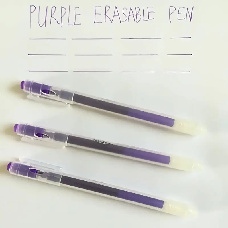 0,7 мм фиолетовая стираемая гелевая ручка с ластиком прозрачная пластиковая трубка волшебная ручка Тепловая ручка с исчезающими чернилам школьная Ручка frixion канцелярские принадлежности