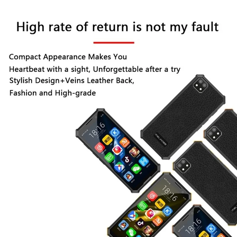  Super Mini Melrose 2019 END Smartphone 1GB/2GB 8GB/32GB 4G Lte 3.46'' MTK6739V Quad Core Android 8.