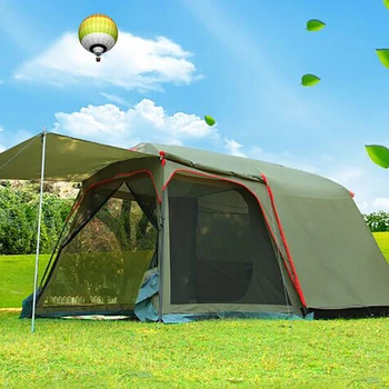 

New Style Ultralarge Outdoor One Hall One Bedroom Double Layer 5-8 Person Waterproof High Quality Family Camping Tourist Tent