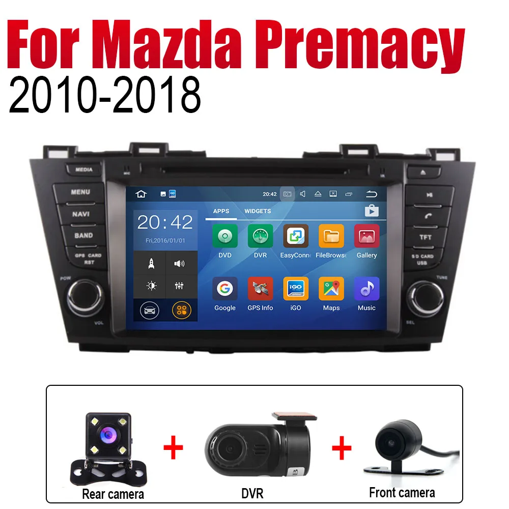 Автомагнитола ZaiXi 2 Din Автомобильный dvd-плеер на основе Android для Mazda Premacy 2010~ gps Навигация BT Wifi карта мультимедийная система стерео - Цвет: Extra Items