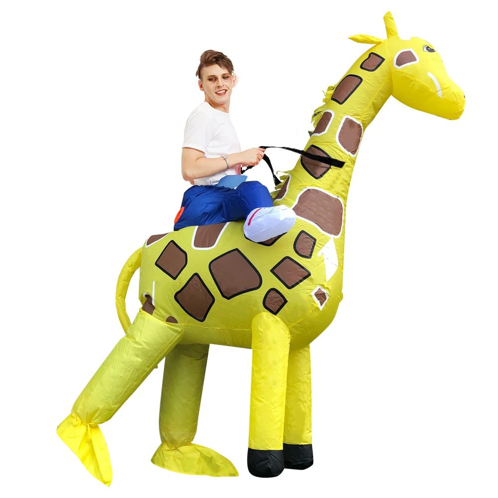 Halloween Cosplay Costume Yellow Inflatable Walk Animal Giraffe