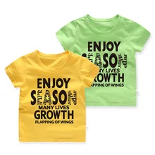 Детская летняя футболка с короткими рукавами в Корейском стиле; детская одежда; Alibaba