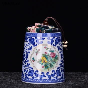 

Moisture-proof seal portable ceramic with lid coffee bean candy biscuit collection storage tank kitchen storage decoration