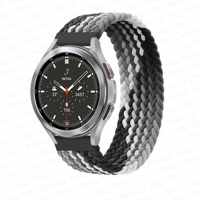 Braided Solo Loop band for Samsung Galaxy watch 4/classic/Active 2 Watchband 20mm 22mm Bracelet correa Amazfit GTS 2 mini strap Black clever